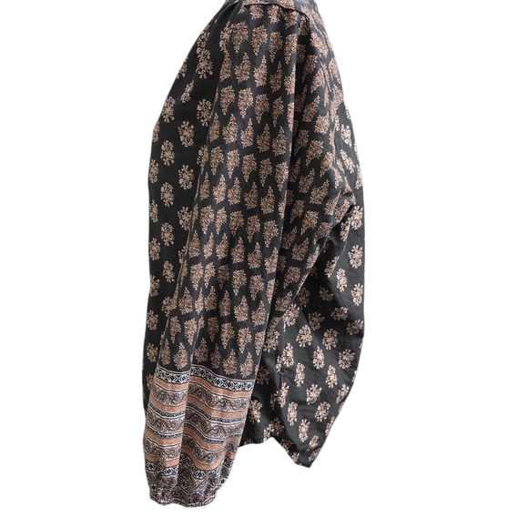 Lucky Brand Black and Pink Floral Blouse - Picture 6 of 9